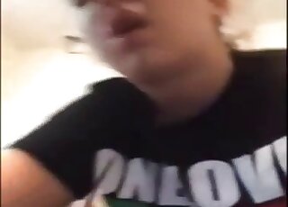 Amateur college girl is jerking off and sucking gorgeous Dalmatian