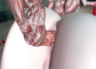 Animated blonde has zoo sex intercourse with an alien creature