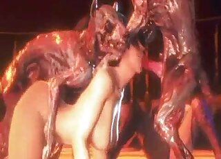 Animated girls have hardcore zoo foursome with horny beasts