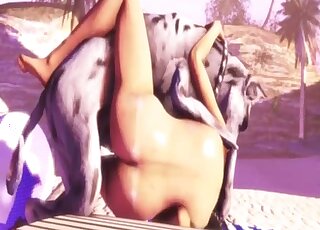 Rough animated zoo porn shows dog humping tight woman in the ass