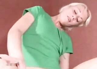 Slender blond zoophile chick organizes hot cock-riding with her dog